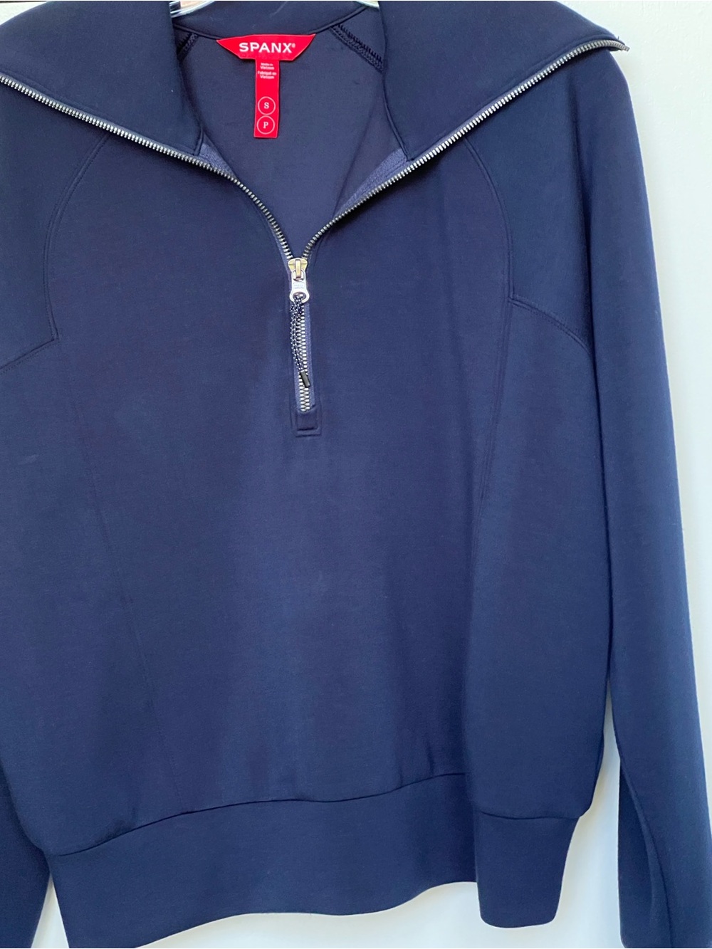 SPANX navy blue Half-Zip Pullover Sweatshirt - Picture 3 of 5